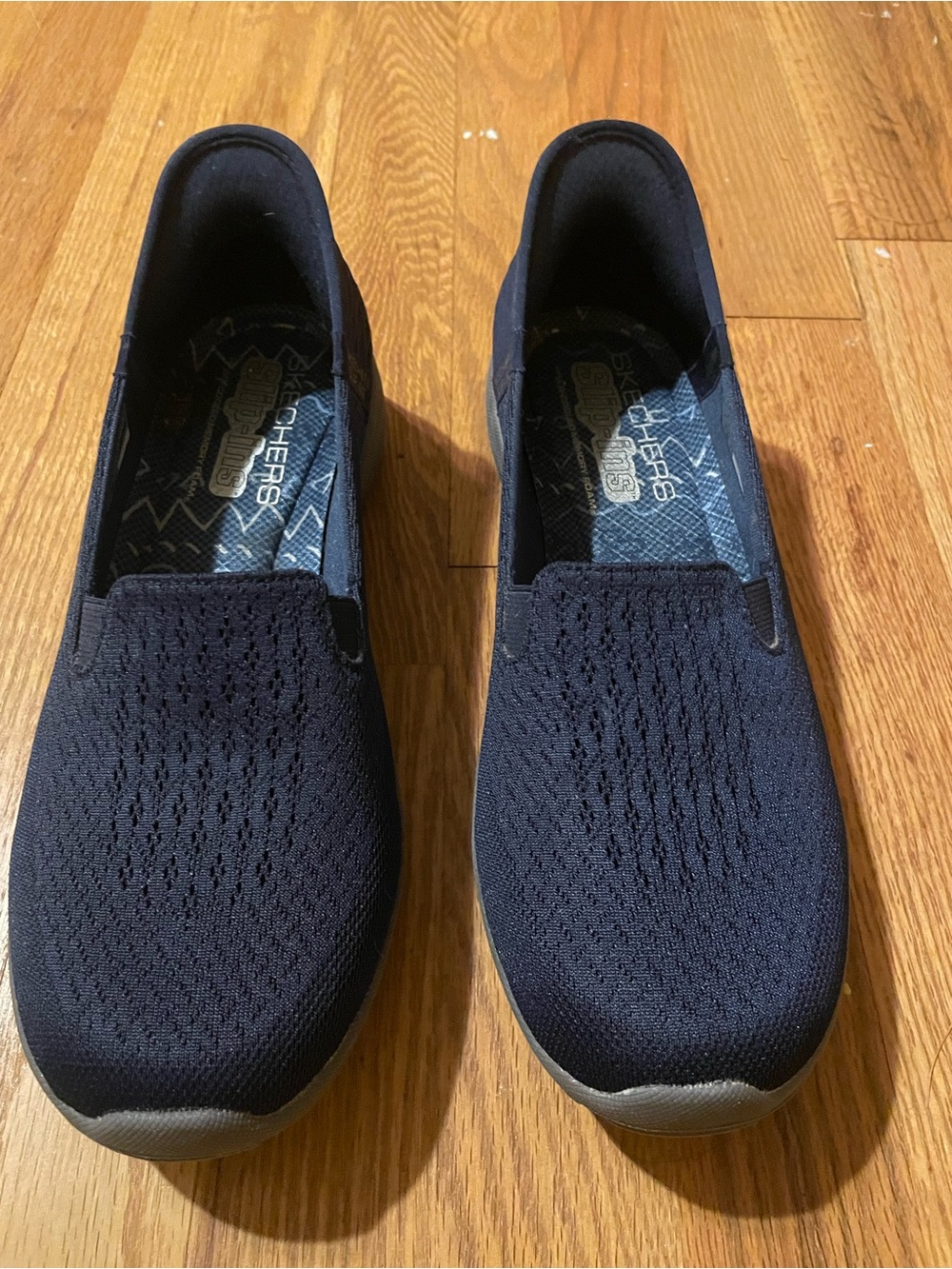 Skechers Navy Textile Slip-On Walking Shoes